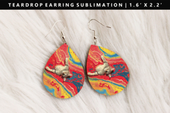 Colored Cats eardrop Earring Sublimation PNG Design Product Image 1