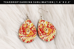 Colored Cats eardrop Earring Sublimation PNG Design Product Image 1