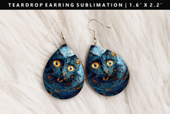 Colored Cats eardrop Earring Sublimation PNG Design Product Image 1