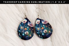 Flower Teardrop Earring Sublimation PNG Design Product Image 1