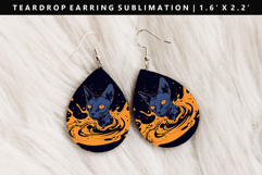 Colored Cats eardrop Earring Sublimation PNG Design Product Image 1