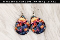 Flower Teardrop Earring Sublimation PNG Design Product Image 1