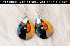 Cats eardrop Earring Sublimation PNG Design Product Image 1