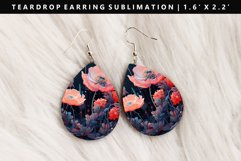 Flower Teardrop Earring Sublimation PNG Design Product Image 1