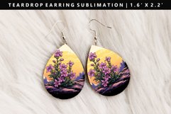 Flower Teardrop Earring Sublimation PNG Design Product Image 1