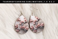 Flower Teardrop Earring Sublimation PNG Design Product Image 1