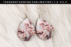 Flower Teardrop Earring Sublimation PNG Design Product Image 1
