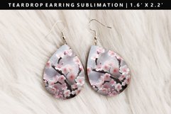Flower Teardrop Earring Sublimation PNG Design Product Image 1