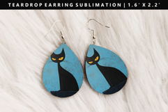 Cats eardrop Earring Sublimation PNG Design Product Image 1