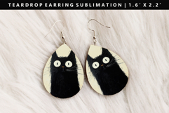 Cats eardrop Earring Sublimation PNG Design Product Image 1
