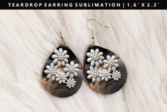 Flower Teardrop Earring Sublimation PNG Design Product Image 1