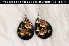 Flower Teardrop Earring Sublimation PNG Design Product Image 1