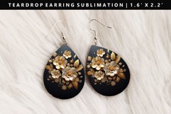 Flower Teardrop Earring Sublimation PNG Design Product Image 1