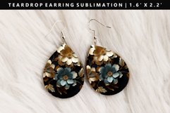 Flower Teardrop Earring Sublimation PNG Design Product Image 1
