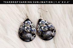 Flower Teardrop Earring Sublimation PNG Design Product Image 1