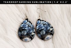 Flower Teardrop Earring Sublimation PNG Design Product Image 1