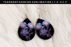 Flower Teardrop Earring Sublimation PNG Design Product Image 1