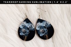 Flower Teardrop Earring Sublimation PNG Design Product Image 1