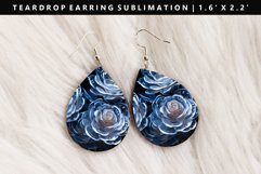 Flower Teardrop Earring Sublimation PNG Design Product Image 1