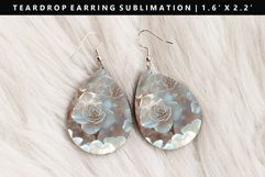 Flower Teardrop Earring Sublimation PNG Design Product Image 1
