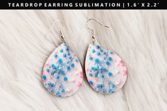 Flower Teardrop Earring Sublimation PNG Design Product Image 1