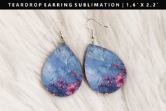 Flower Teardrop Earring Sublimation PNG Design Product Image 1