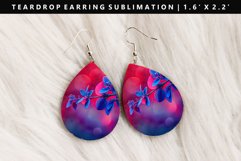 Flower Teardrop Earring Sublimation PNG Design Product Image 1