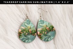 Flower Teardrop Earring Sublimation PNG Design Product Image 1