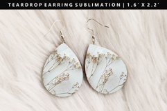 Flower Teardrop Earring Sublimation PNG Design Product Image 1