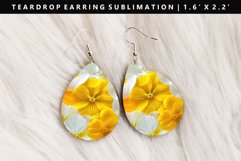 Flower Teardrop Earring Sublimation PNG Design Product Image 1