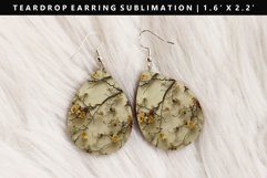 Flower Teardrop Earring Sublimation PNG Design Product Image 1