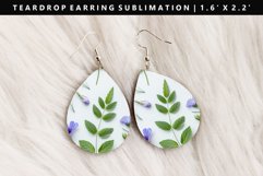Flower Teardrop Earring Sublimation PNG Design Product Image 1