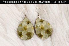 Flower Teardrop Earring Sublimation PNG Design Product Image 1