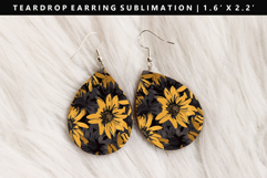 Flower Teardrop Earring Sublimation PNG Design Product Image 1