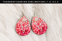 Flower Teardrop Earring Sublimation PNG Design Product Image 1