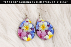 Flower Teardrop Earring Sublimation PNG Design Product Image 1