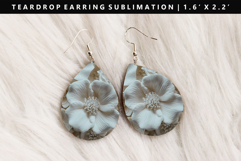 Flower Teardrop Earring Sublimation PNG Design Product Image 1