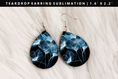 Flower Teardrop Earring Sublimation PNG Design Product Image 1