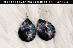 Flower Teardrop Earring Sublimation PNG Design Product Image 1