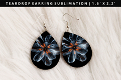 Flower Teardrop Earring Sublimation PNG Design Product Image 1