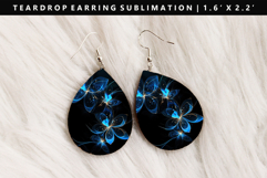Flower Teardrop Earring Sublimation PNG Design Product Image 1