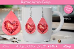Flower teardrop earrings Valentine earring teardrop png Product Image 1