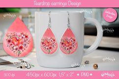 Flower teardrop earrings Valentine earring teardrop png Product Image 1