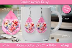 Flower teardrop earrings Valentine earring teardrop png Product Image 1