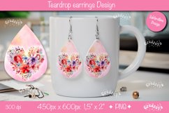 Flower teardrop earrings Valentine earring teardrop png Product Image 1