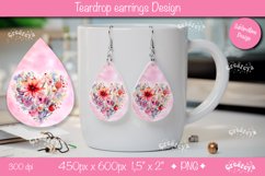 Flower teardrop earrings Valentine earring teardrop png Product Image 1