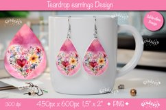 Flower teardrop earrings Valentine earring teardrop png Product Image 1