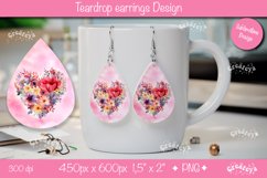 Flower teardrop earrings Valentine earring teardrop png Product Image 1