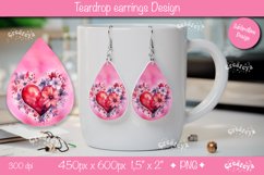 Flower teardrop earrings Valentine earring teardrop png Product Image 1
