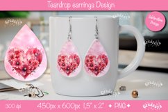 Flower teardrop earrings Valentine earring teardrop png Product Image 1
